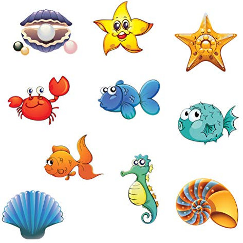 20 pcs Anti-Rutsch Sticker Badewanne Sticker Meerestiere Form selbstklebend für Badewanne Bad Kinder