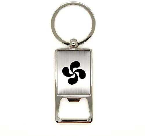 Porte clé en métal alu brossé Croix Basque décapsuleur gravure laser