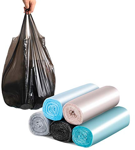 SWIHELP Bin Bags Trash Bags 15L with Handle 100 Counts, Small Garbage Bags for Office, Kitchen,Bedroom Waste Bin Liners,Portable Strong Rubbish Bags,Wastebasket Bags