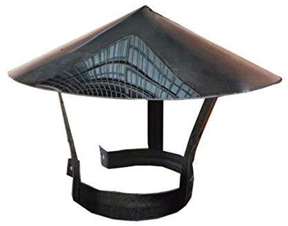 DZDZXQG Kaminverkleidung Edelstahl, Enddachverkleidung zum Leiten der Lüftungskappe Regenhut Schwarz, 110 mm