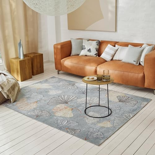 Esprit Home, In & Outdoor Kurzflor Teppich - Läufer für Terrasse, Balkon, Küche, Wohnzimmer, Rivera (120 x 170 cm, blau Taupe)