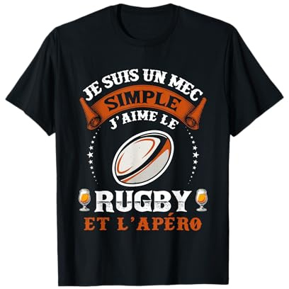 J'aime Le Rugby et L'apéro Idée Originale Rugbyman Humour T-Shirt