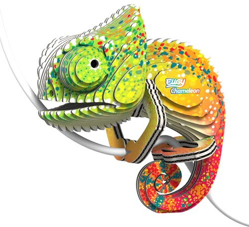EUGY Chameleon 650075-3D-kameleon-pussel - för barn och vuxna - att montera själv - DIY-kit från 6 år, EH-075