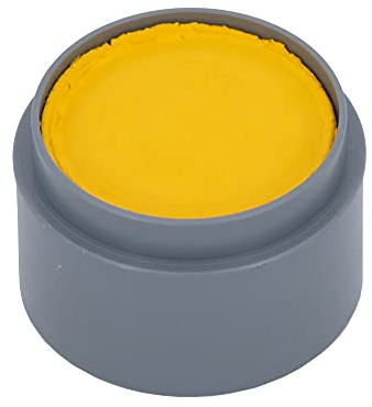 Grimas Water-Make-Up, 15ml Wasserschminke, Farbe gelb 201, professionelle Körperfarbe, schnelltrockend und sehr hautschonend, ideal fürs Kinderschminken, Karneval und Halloween, auf Wasserbasis