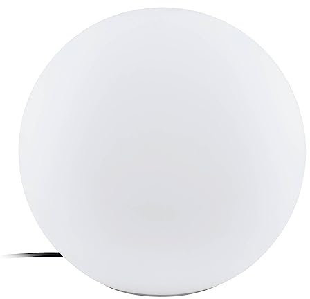 Eglo connect.z Boule lumineuse Monterolo-z, lampe LED extérieure connectée, contrôle app et vocal Alexa, éclairage jardin en plastique blanc, IP65, Ø 40 cm, blanc chaud-froid, RGB