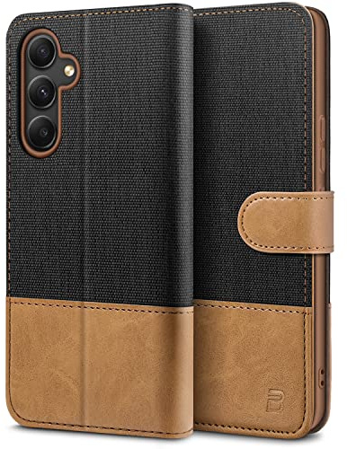 BEZ Handyhülle für Samsung Galaxy A54 5G Hülle, Hülle für Samsung A54 5G, Tasche Kompatibel für Samsung A54, Schutzhüllen aus Klappetui mit Kreditkartenhaltern, RFID Schutz, Magnetverschluss, Schwarz