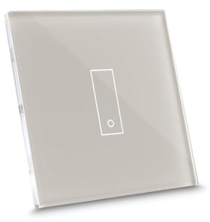 iotty E1 PLUS, interruptor inteligente para luces y puertas, compatible Google/Alexa/Siri/IFTTT, aplicaciones IOS/Android, placa táctil, vidrio retroiluminado, sensores de temperatura/brillo, beige