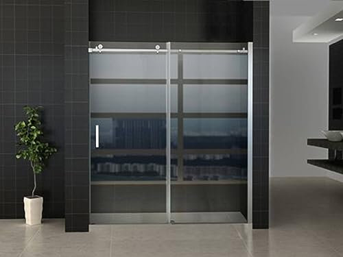 Saqu Roll Douche Duschtür Schiebetüren 2-teilige 170-172x200 cm Dusche Duschabtrennung Duschtrennwand Aluminium