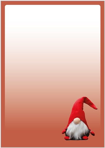 Briefpapier Wichtel DIN A4 - Papier Weihnachten - 20 Blatt - Motiv Nr. 031 | 100g/m²