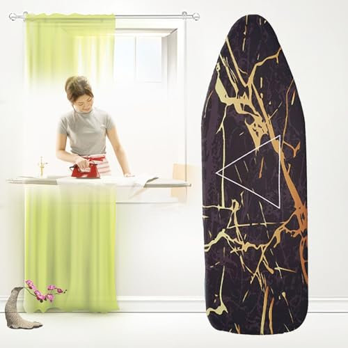 KAnduo Bügelbrettbezug Passend for Große Bügelbretter Bis Zu 140 X 50 cm, Polyester-Bügelbrettbezug, Breiter, Rutschfester, Weicher Schutz (Color : Marble 2, Size : 140cmx50cm)