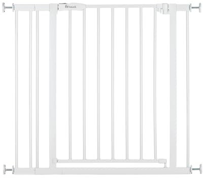 hauck Open N Stop 2, Weiß – Schutzgitter Treppe und Tür 84–89 cm – Kindersicheres Absperrgitter ohne Bohren – Manuelle 1 Hand Öffnung – nur für Innen