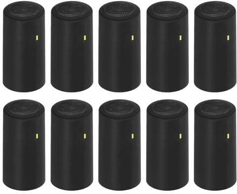 uxcell 50Pcs PVC Heat Shrink Wine Bottle Caps, 30mm/1.18 Wine Shrink Wrap Sleeves Caps Shrink Cap Bottle Seals for Making Wine Cellars and Home Use, Black