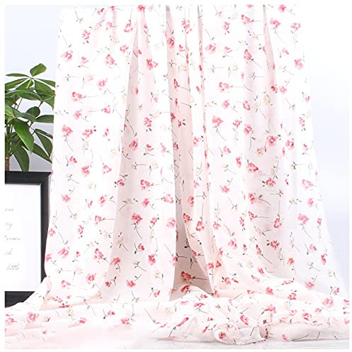 generic Fashionable Fabric Cloth Material Chiffon Fabric by The Metre for Scarf Blouse Trousers Skirt Wbanquet Christmas Decor 150 cm Wide Sold by The Meter/Campanula White