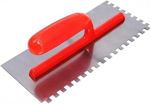 Kelle, Fugenkelle, Putzkelle, 1 Stück, 28 x 12 cm, Putzkelle, Stahlklingengriff und scharfe, gekerbte ABS-Kunststoffklinge, langlebig, antihaftbeschichtet, quadratisch(Size:Teeth space 8 * 8mm)