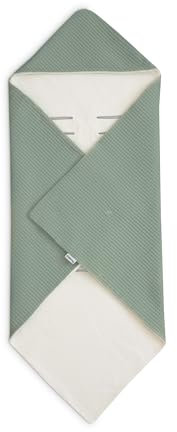 Ehrenkind® Einschlagdecke Babyschale | Für das ganze Jahr | Oeko-TEX Zertifiziert | Jade-Creme | Made in Europe Babydecke für Kindersitz oder Kinderwagen | kuschelige Decke für Babys