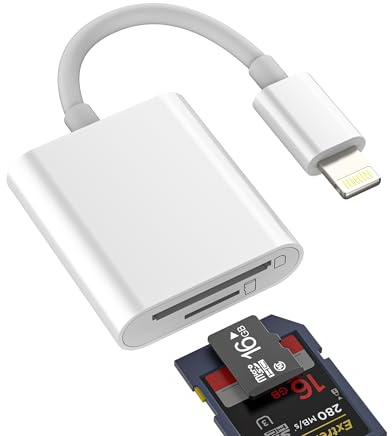 Lightning auf SD-Kartenleser (2in1) TF Micro SD Kartenleser Adapter für iPhone 14 Datenübertragung Anschluss für iPad Foto Speicher für Apple MFi zertifiziert externer Speicherstick Kamera Memory