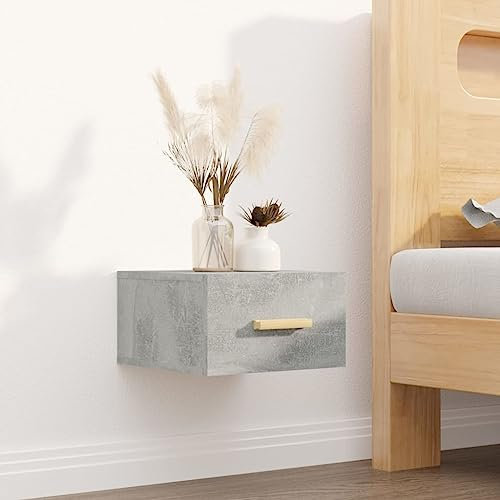 FUDUGEHMIOFWFJJ Bett tabletttisch,nachttisch,nachttische,Wand-Nachttisch Betongrau 35x35x20 cmGeeignet für Schlafzimmer Wohnzimmer Lagerung