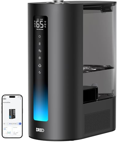 Dreo 6L Smart Humidifier for Bedroom & Large Rooms, Warm & Cool Mist Air Humidifier, Humidity Sensor, 60H Runtime, Quiet Sleep Mode, Essential Oil Diffuser, Alexa/App Control for Baby, Plants & Home
