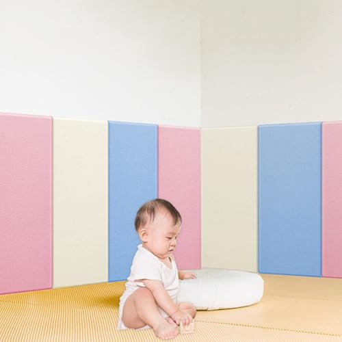 Pannelli Decorativi per Pareti, Pannello Imbottito per Parete, 3D Pannelli Murali Anti-collisione per Bambini, Autoadesiva Testiera Letto Sddensata, Cuscini Adesivi da Parete Decorazione(Gray)