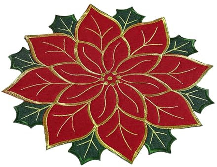 Stechpalmen-Blätter-Platzdeckchen, Esstischdeckchen – dekorative Matten für Weihnachtsessen – wasserdichte gemusterte Tischsets für Hochzeiten