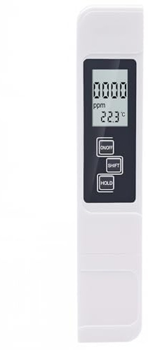 Cisixin TDS Messgerät, 3 in 1 TDS EC Temperaturtester, Digitaler Wasserqualitätstester, LCD Stift mit 0-9990 PPM Messbereich, für Trinkwasser, Hydrokultur, Pool