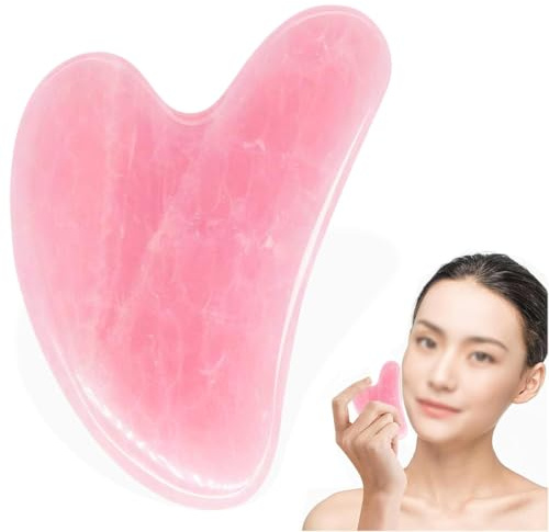 Gua Sha 100% Naturale Steine Gesichts Jade Stein Herzform Guasha Board Kratz, Massage Tool, Massage Tool Anti-Falten Werkzeug für Gesichts für Gesicht, Augen, Hals zur Hautpflege, Schönheit