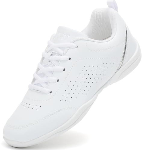 Chaussures de Cheerleading pour Enfants et Femmes - Blanches Chaussures de Cheer pour Filles Baskets de Danse Jazz Chaussures de Yoga et Entraînement Aerobic à Lacets White 39