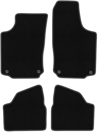 Velours-Fußmatten passend für Opel Corsa C 2000-2006, Schwarz, BASIC | passend für Schrägheck; dünner Velours-Teppich (Polypropylen), ca. 4 mm; rutschfest, vormontierte Befestigungen (Typ OP)