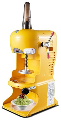 Tritaghiaccio commerciale, tritaghiaccio elettrico, macchina per ghiaccio tritato, 340 W, macchina automatica per granita, spessore regolabile, per uso domestico e commerciale, bar,Yellow