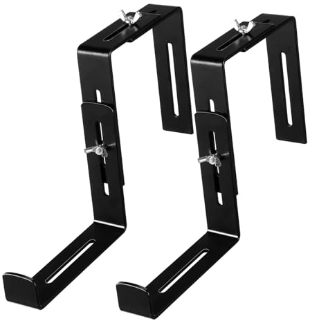 Gatuida 1Set Iron Flower Box Bracket Curved Hooks for Railing Planter Shelf for Outdoor Decks Handrails and Window Boxes for Flower Pots and Garden Decor