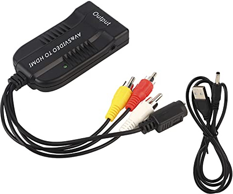 FAUOSWUK AV Zum -Konverteradapter, Unterstützung von 720p 1080p Auflösung 1080p 60 Hz und 720p 60 Hz Ausgangsauflösung, Tragbar für TV, VHS VCR, DVD -Rekorder