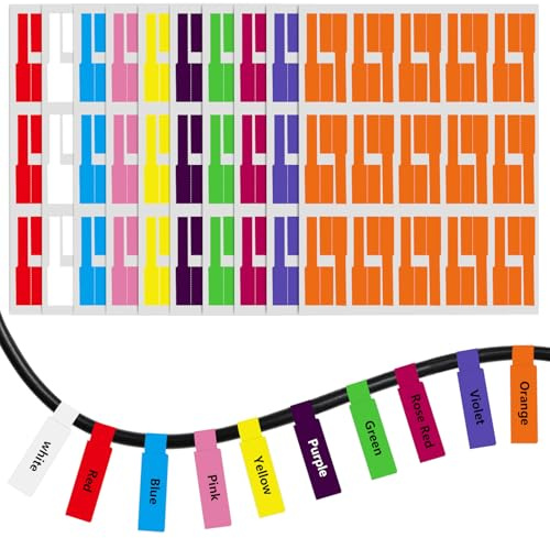 300 Kabelbeschriftungen,Kabeletiketten Kabelbeschriftung Selbstklebende Kabel-etiketten,Kabeletiketten zum Beschriften,Wasserdicht Mehrfarbige Kabelmarkierung Kabelkennzeichnung für Kabelmanagement