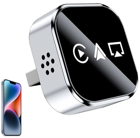 2026 Upgrade 3 In1 Screen Mirror For IOS Phone | Wired To Wireless Car Adapter Play | Portable Video Converter, For Audio Media Link Pair Mobile Phone Watch Movie