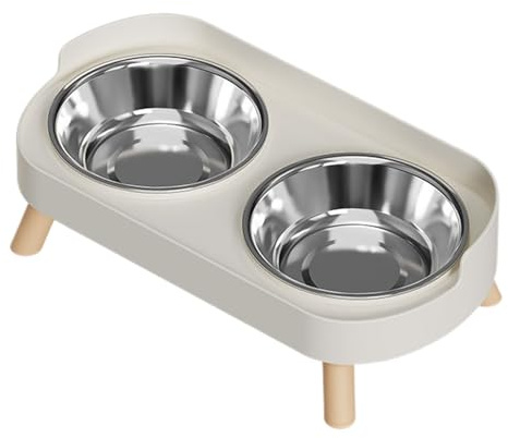 Kitten Bowl - Raised Stainless Dish, Dog Water Container, Smooth Easy Clean Coating, Interactive Stable Non Slip Base, Excellent Pet Feeding Gadget, Apartment Patio Use 12.8x6.69x3.94 Inches