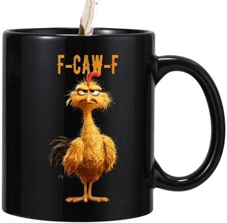 Generico Rolig Kaffe | 350 ml keramik med humor höna | Tekopp temugg - för födelsedag, dam, , kollega, te, arbete, kaffe, mjölk, varm choklad