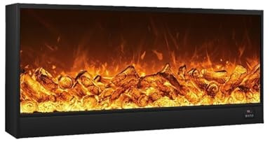 FAJNUZI2024 Chimenea de Niebla Chimenea eléctrica for el hogar, Estilo Europeo, for Sala de Estar, Chimenea, leña, simulación electrónica Llama Decoración de salón(1500x180x345mm)