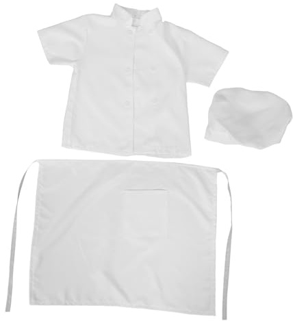 VALICLUD Set Costume Da Chef Per Bambini Grembiule e Cappello Da Cucina Unisex Facile Da Pulire Per Giochi Di Ruolo e Feste a Tema, Abbigliamento Da Panettiere Per Ragazzi e Ragazze 120 Cm
