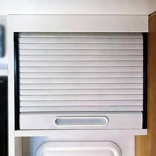 Vibeo Rolladenschrank Küche Aufsatz Rolltüren für Schränke mit Schwarzer Schiene, Set für Kleine Rolltüren zum Herunterziehen, Schiebetürsystem aus Kunststoff für Schränke(50x40cm(19.7x15.7in))