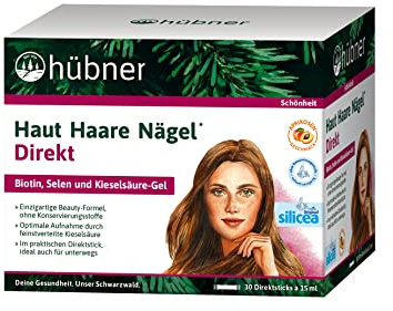 Hübner Original silicea DIRECT Sticks | Kieselsäure-Gel mit Biotin| Nahrungsergänzungsmittel für Haut, Haare, Nägel | Aprikosengeschmack