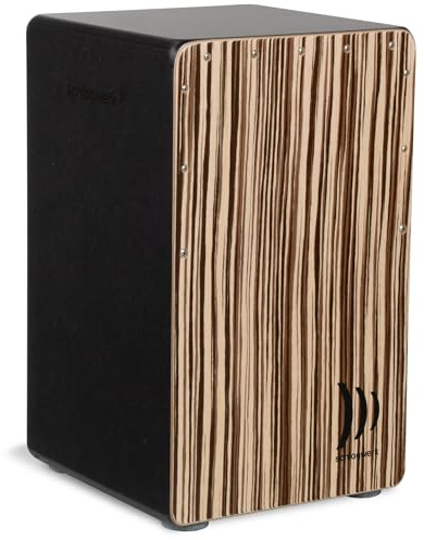 Schlagwerk CP410 Cajon 2inOne Barista, Design Furnier - sensible Snare-Ansprache durch 2x 20 Snare Spiralen! - Inklusive Sitzkissen - Made in Germany