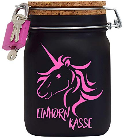 Spardose Einhorn Kasse Geld Geschenk Idee Schwarz L