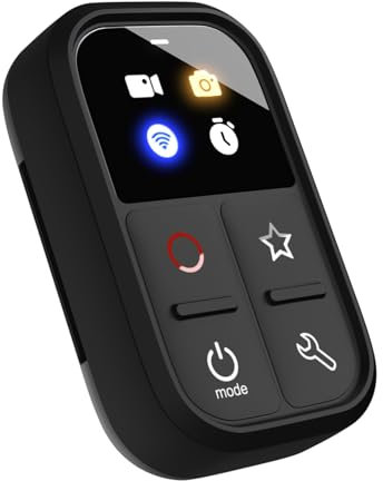Andoer Kabellose Fernbedienung für GoPro Hero 13/12/11/10/9/8/Max, Drahtlose Smart Remote als Ersatz LED bunter Bildschirm Eingebauter Akku 50 m Steuerreichweite mit Handschlaufe zur USB-Ladekabel