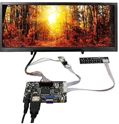 VSDISPLAY 31,2 cm (12,3 Zoll) 1920x720 850nit IPS LCD Bildschirm und VGA AV Controller Board KYV-N5 V3,for DIY Monitor Display