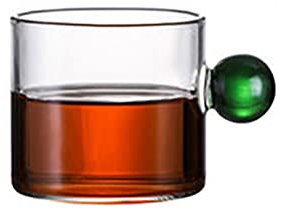 Gravy Boat Creative Glass Tea Cup Mini Sauce Pitcher Milk Creamer Coffee Jar Glass Heatable Pot Saucepan Server Dipping Bowls with Handle Salad Dressing Gravy Boat (Color : Green)