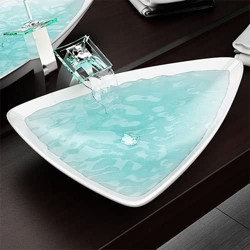 Lavabo da appoggio in pregiata ceramica bianca - lucido bianco 65x45x12 cm - design moderno K117 (Zoe)