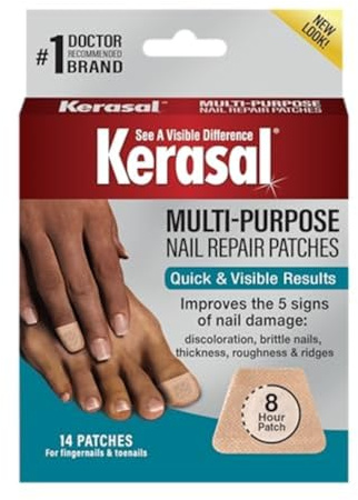 Kerasal Multi-Purpose Nail Repair Patches - 14 Count - Nail Repair for Damaged Nails, 8-Hour Nail Treatment Restores Healthy Appearance (Packaging May Vary)