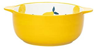 Lasagnera 7/8 pollici ceramica ceramica ciotola da cucina for uso domestico zuppa di cereali cereale ciotola resistente al calore antiquata forno forno ciotole Teglie da Forno ( Color : 7 inch lemon )