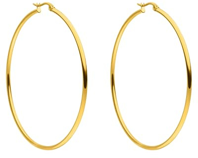Purelei Hoops Ohrringe (Gold, Silber, Rosegold), Wasserfeste Ohrringe für Damen, Creolen aus Edelstahl, Geschenk für Frauen, 63mm Durchmesser