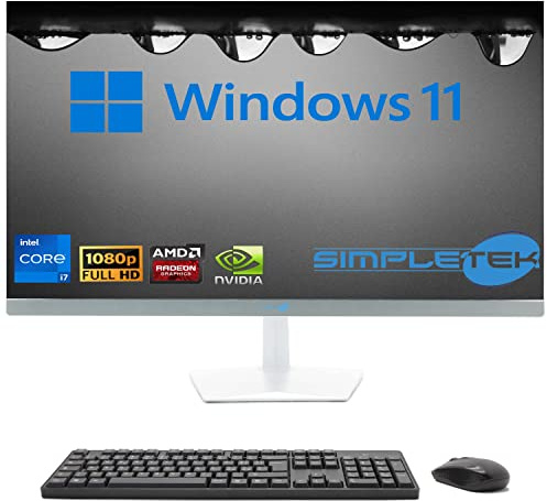 SIMPLETEK - PC All in One Display 27 Windows 11 | Core i7 12°Gen | Scheda Video GT730 4GB | 16GB RAM DDR4 SSD 960GB | Lavoro, Gaming