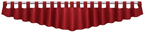 Querbehang Hetty rot unifarben | Deko-Behang aus hochwertigem Webstoff mit Schlaufen | gepflegt-rustikaler Landhaus-Stil für Küche, Esszimmer, Gästewohnung, Kaminzimmer H x B 40 x 200 cm